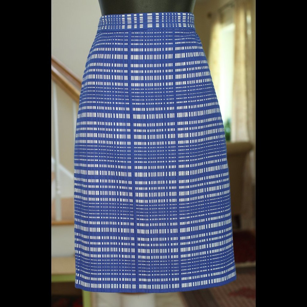 BANANA REPUBLIC Blue and White Plaid Skirt